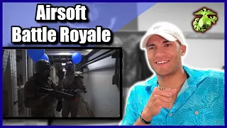 Marine CQB Operator reacts to Dude Perfect Airsoft Battle Royale