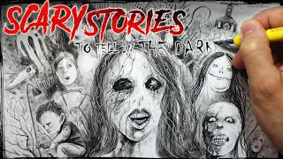 DIP PEN ART + 9 Scary Stories to Tell in the Dark (Creepypasta Story + Drawing)