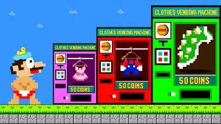 Super Mario Shoping Clothes in Vending Machine | Game Animation