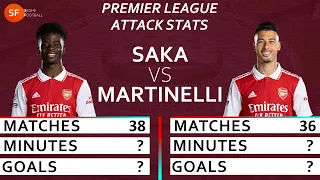 Arsenal's Bukayo Saka vs Gabriel Martinelli Premier League Attack Stats 2022/23