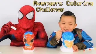 Superhero Coloring Challenge Spiderman VS Captain America CKN