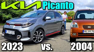 Kia Picanto 2023 vs. 2004 - 1.2 GT-line 84 PS - Facelift  - Test Bericht Infos Motoren Verbrauch