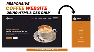 How To Create Responsive Coffee Website Using HTML And CSS Only | Coffee Website | MicroCoding