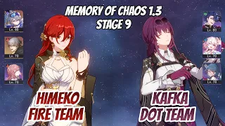 Himeko Fire Team w/ SW & Kafka DoT Team Memory of Chaos Stage 9 (3 Stars) | Honkai Star Rail