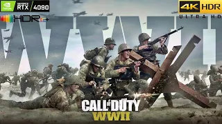 Call Of Duty WW2 Normandy D-DAY 6 June 1944 4K HDR NO HUD NO AIM ASSIST Gameplay Cinematic RTX 4090