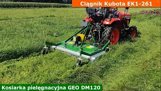 Ciągnik Kubota EK1-261 z kosiarką pielęgnacyjną GEO DM120 Silver