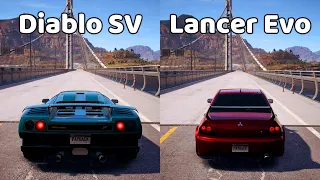 NFS Payback - Lamborghini Diablo SV vs Mitsubishi Lancer Evo IX - Drag Race