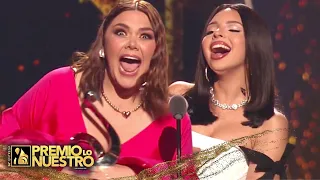 La reacción de Yuridia y Ángela Aguilar al recibir su Premio Lo Nuestro 2024