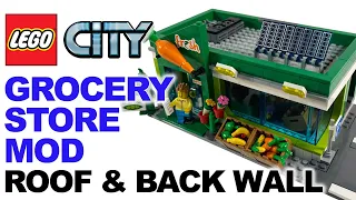 Lego City Grocery Store MOD - Adding a roof and back wall to set 60347