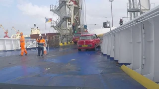 Calais Ferry Port - disembarking at Calais and drive out of the Port