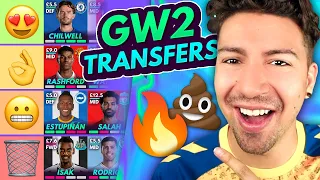 FPL GW2 BEST TRANSFERS! | Transfer Tier List for Gameweek 2 | Fantasy Premier League 2023/24