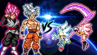 Son Goku V4 OP (AF) & Goku Black Purgation OP (AF) VS Sonic Chaos V3 OP (AF) & Sonic Black V2 OP(AF)