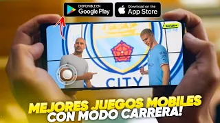 Top 5 Juegos Mobiles con MODO CARRERA y MODO HISTORIA Para Android & IOS!⚽🏆