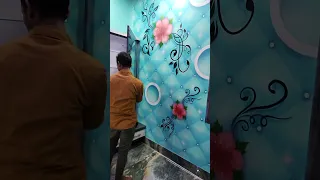 3d wall painting 🎨 😱 🖼 for living room colouring ideas 2 #shorts #art #youtubeshorts #wallpainting
