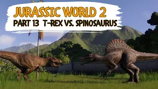 #ps5  Jurassic World Evolution PART13 ARENA FIGHT Spinosaurus vs. T-REX #jurassicworldevolution2