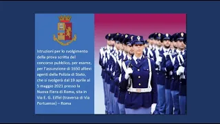 Istruzioni prova scritta concorso 1650 allievi agenti