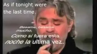 Besame mucho-Andrea Bocelli with lyrics and translation