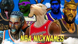 THE BEST NBA NICKNAMES SLAM DUNK CONTEST!! KING JAMES, THE GOAT, THE KLAW & MORE!
