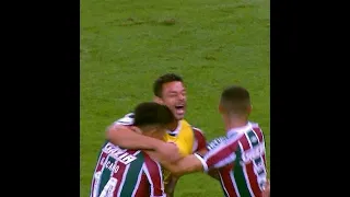 Germán Cano fazendo o gol e homenageando Fred em sua despedida