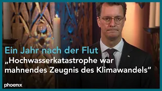 Jahrestag Flutkatastrophe: Rede von NRW-Ministerpräsident Hendrik Wüst
