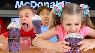 Ryan's World & Diana and Roma Try Grimace Shake in Real Life