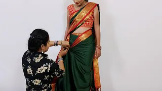 How to wear saree perfectly to look slim | plus size saree draping | fatty women saree wearing