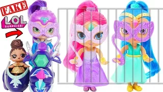 Shimmer and Shine Hiding from Zeta + Fake LOL Surprise Dolls!