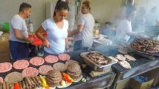 Top Street Food from the Balkans, Best Meat Roasted on Huge Grills