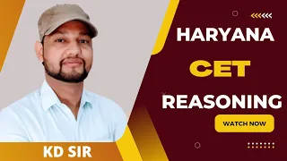 HSSC CET Live Class // Haryana CET Reasoning // KD Sir