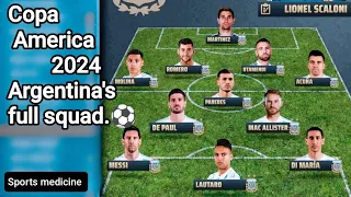 Copa America 2024 Argentina's Squad.And their club status.. Dybala out.. Emerging players in...
