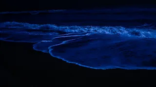 Relaxing ocean waves / 10 hours deep sleep, ocean sounds on the beach at night
