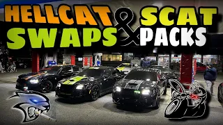 HELLCAT SWAPS & SCATPACKS CUT UP IN TRAFFIC AT NIGHT
