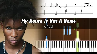 d4vd - My House Is Not A Home - Piano Tutorial with Sheet Music