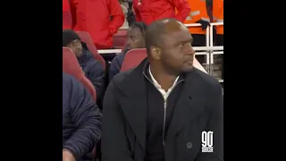 Patrick Vieira gets a huge reception from the Arsenal fans at the Emirates