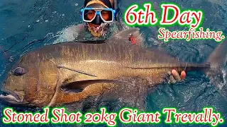 6TH DAY SPEARFISHING! 20KG GIANT TREVALLY. || Gabby Ramal