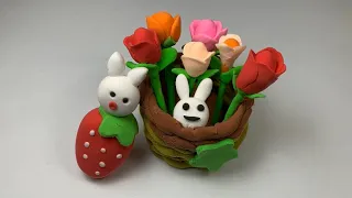 Cute Gift Idea & Strawberry Charm with Air Dry Clay | Cold Porcelain Clay