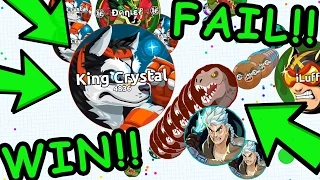 AGAR.IO SOLO KING DESTROYS TEAMS!! AGARIO SOLO VS TEAMS!!