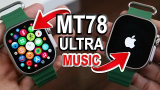 MT78 Ultra Music Smartwatch - APPLE LOGO, Local Music, BT EarPhones, Sound Recording, Compass!