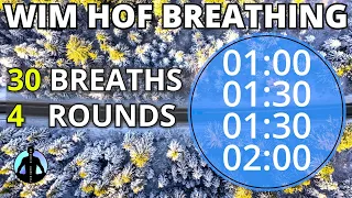 WIM HOF Guided Breathing Technique NO MUSIC NO TALKING - 4 Rounds For Beginners