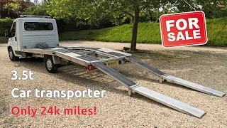 Fiat Ducato 3.5t car transporter for sale. Only 24k miles. Probuild body & lots of extras.