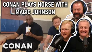 Conan Plays Horse With Magic Johnson REACTION | OFFICE BLOKES REACT!!