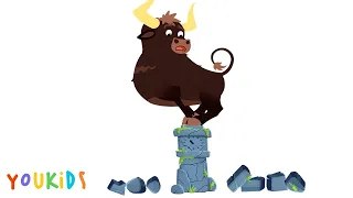 Hickory Dickory Dock Caracal & Bull  | YouKids Nursery Rhymes