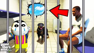 Franklin Arrested In A SECRET PRISON in GTA 5 | SHINCHAN and CHOP