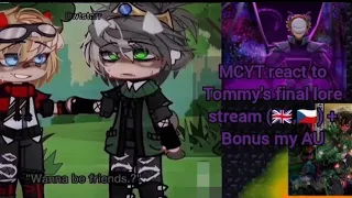 MCYT react to Tommy's finále lore stream (🇨🇿, 🇬🇧) + Bonus my AU