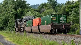 Extremely Short NS Intermodal w/Three Cars Passing Westbound through Edgeworth, PA - 8/3/2020
