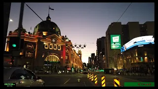Virtual Ride - Driving at dusk to Melbourne CBD, Docklands & Richmond