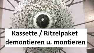 Shimano Kassette / Ritzelpaket wechseln - demontieren und montieren