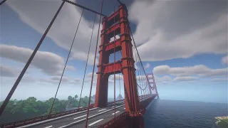 Golden Gate from Civilization VI but in Minecraft