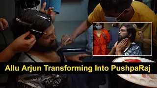 Allu Arjun Transforming into #PushpaRaj ||  Making Video|| MY MOVIE SHOW