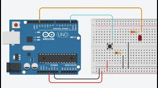 Tinkercad, arduino, 4 урок. Подключаем кнопку